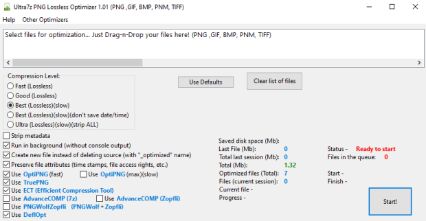 Ultra7z PNG Picture Lossless Optimizer 1.07 Portable