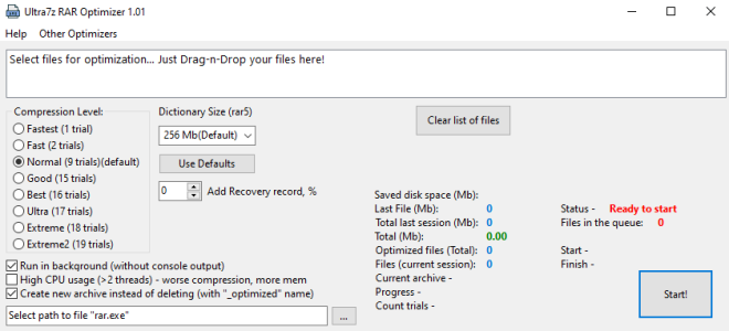 Ultra7z RAR Optimizer 1.03 Portable