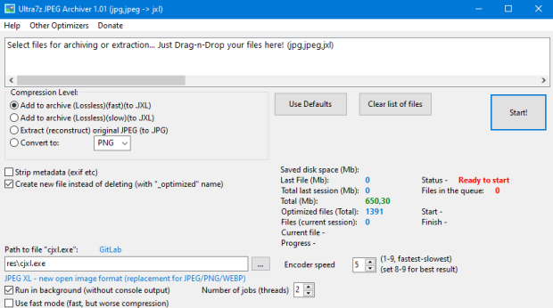 Ultra7z JPEG Archiver 1.01 Portable